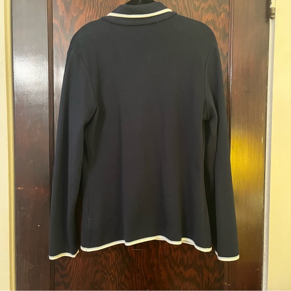 Brooks Brothers Navy Knit Suit Sheath Dress Jacket sz Large - Picture 10 of 10